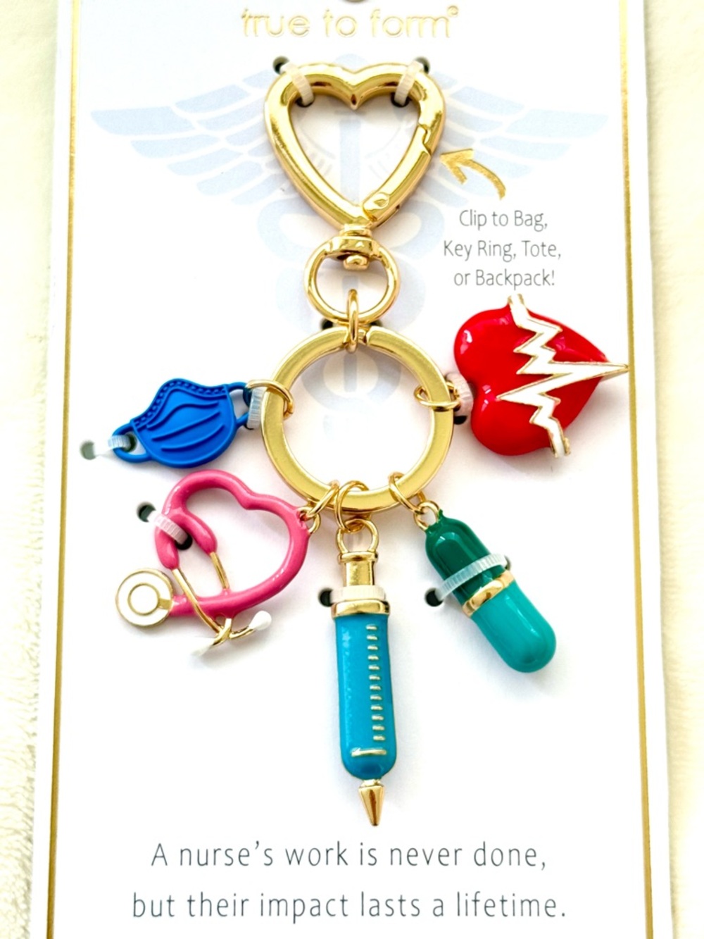 True to Form Nurse Bag Charm / Key Chain - Picture 2 of 3